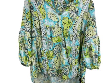 Top Long Sleeve By Crown And Ivy In Blue & Green, Size: 2x Hot on Sale