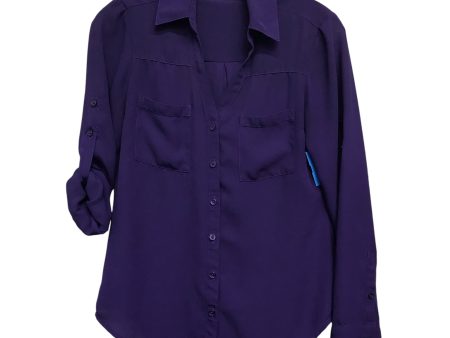 Blouse Ls By Express In Purple, Size:Xs For Cheap