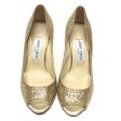 Shoes Luxury Designer By Jimmy Choo In Gold, Size: 5.5 on Sale