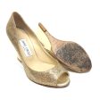 Shoes Luxury Designer By Jimmy Choo In Gold, Size: 5.5 on Sale