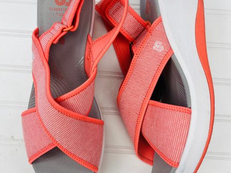 Sandals Heels Wedge By Clarks In Orange, Size: 10 For Sale