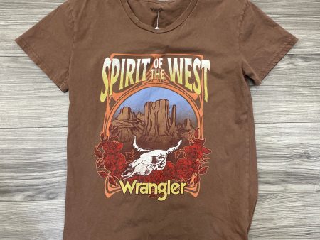 Top Short Sleeve By Wrangler In Brown, Size: S For Discount