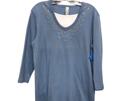 Top 3 4 Sleeve Basic By Morning Star In Blue, Size:M Online Hot Sale