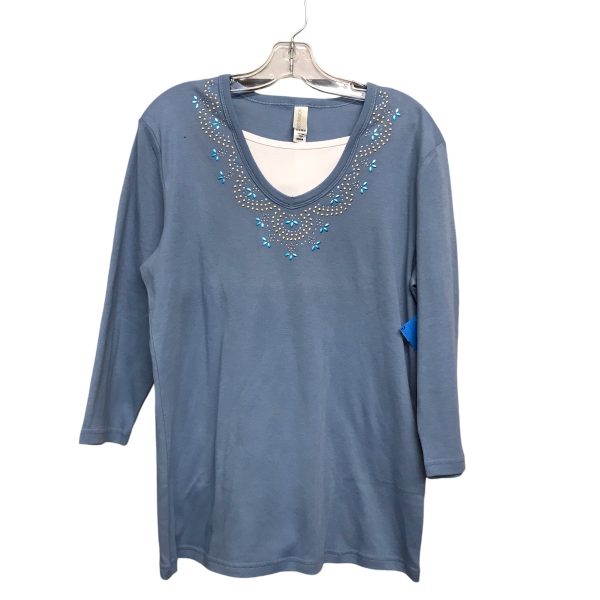 Top 3 4 Sleeve Basic By Morning Star In Blue, Size:M Online Hot Sale