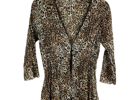 Top Long Sleeve By Kim Rogers In Animal Print, Size: M Cheap