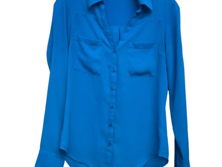 Blouse Ls By Express In Teal, Size:Xs Online