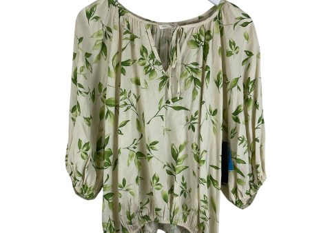 Top Long Sleeve By Clothes Mentor In Cream & Green, Size: M Online Sale