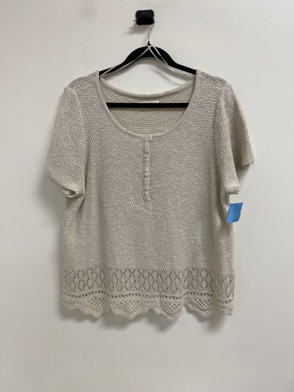 Sweater Short Sleeve By Lc Lauren Conrad In Cream, Size: 2x Cheap