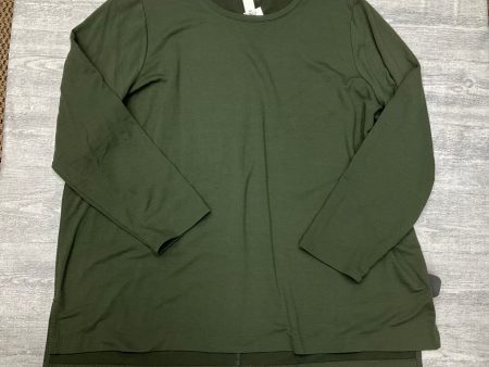 Top Long Sleeve Basic By Ava & Viv In Green, Size: 2x Online Sale