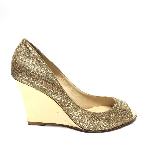 Shoes Luxury Designer By Jimmy Choo In Gold, Size: 5.5 on Sale