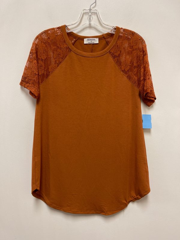 Top Short Sleeve By Zenana Outfitters In Orange, Size: S on Sale