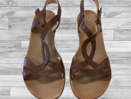 Sandals Heels Wedge By Natural Soul In Brown, Size: 8 Discount