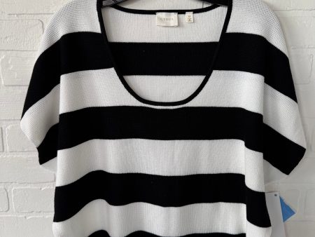 Sweater Short Sleeve By Cyrus Knits In Black & White, Size: M on Sale