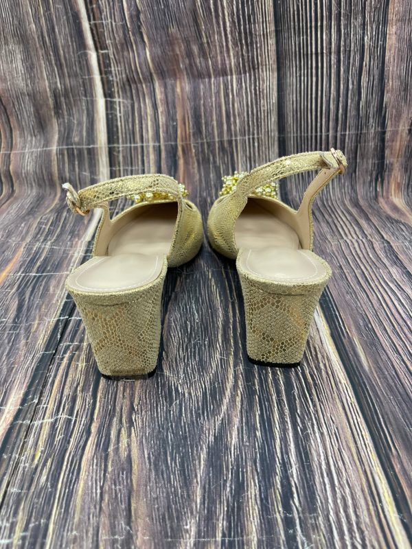 Shoes Heels Block By Clothes Mentor In Gold, Size: 10 For Cheap