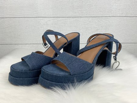 Shoes Heels Block By Wild Fable In Blue Denim, Size: 9 For Sale