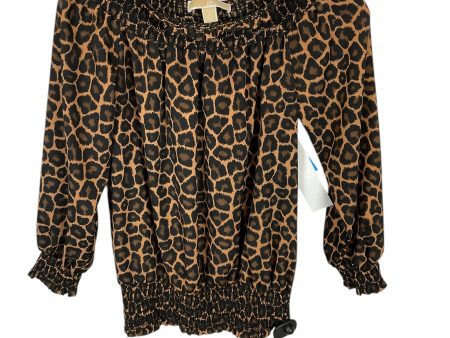 Top Long Sleeve Designer By Michael By Michael Kors In Animal Print, Size: S Discount