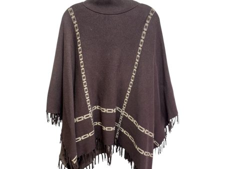 Poncho By J Mclaughlin In Brown & Gold, Size: Osfm Fashion