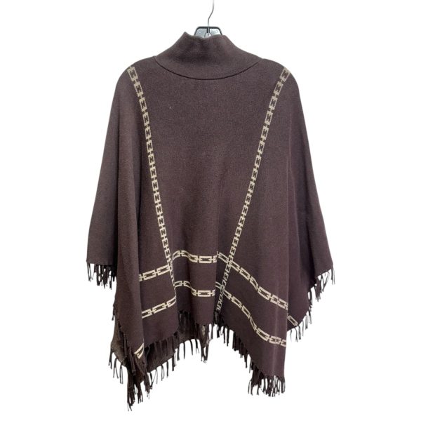 Poncho By J Mclaughlin In Brown & Gold, Size: Osfm Fashion