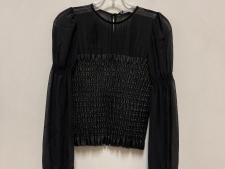 Top Long Sleeve By Zara In Black, Size: Xs Cheap