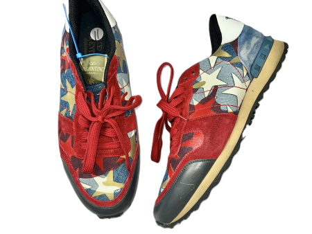 Blue Red & White Shoes Luxury Designer By Valentino-garavani, Size: 11 Online