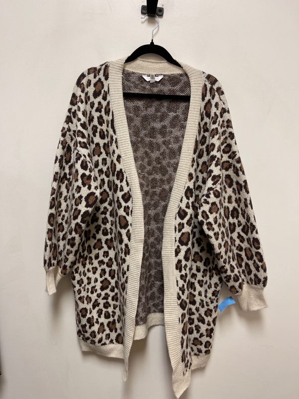 Sweater Cardigan By Time And Tru In Animal Print, Size: 2x Fashion