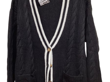 Sweater Cardigan By Love Tree In Black & White, Size: L Online Sale