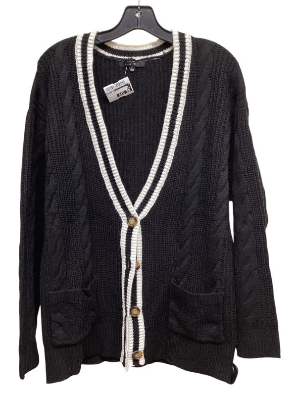 Sweater Cardigan By Love Tree In Black & White, Size: L Online Sale