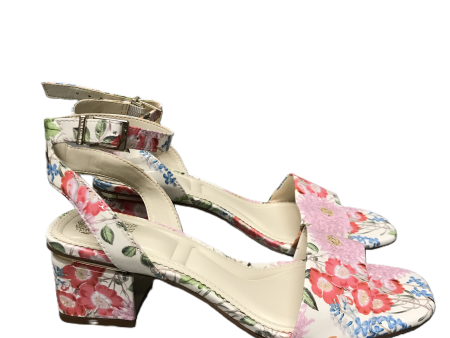 Floral Print Shoes Heels Block By Vince Camuto, Size: 8.5 Cheap