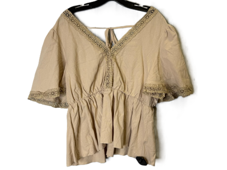 Top Short Sleeve By Emery Rose In Tan, Size: Xl on Sale