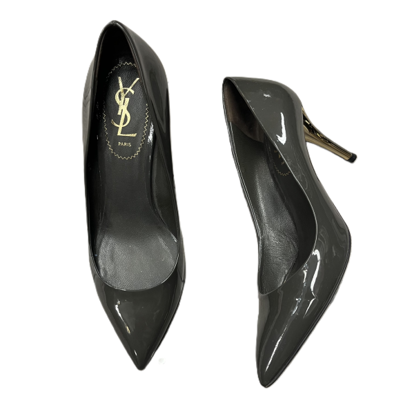 Shoes Luxury Designer By Yves Saint Laurent In Grey, Size: 7.5 For Cheap