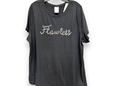 Top Short Sleeve Basic By Lane Bryant In Black, Size: 1x Online now