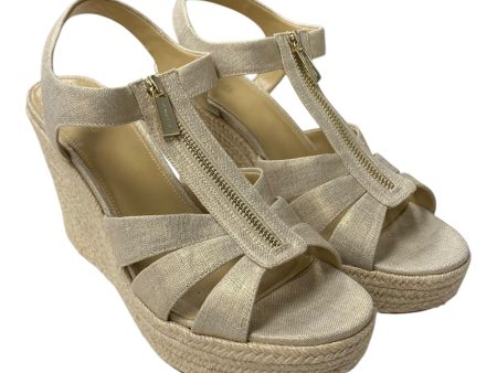 Sandals Heels Wedge By Michael By Michael Kors In Gold, Size:10 Online Hot Sale