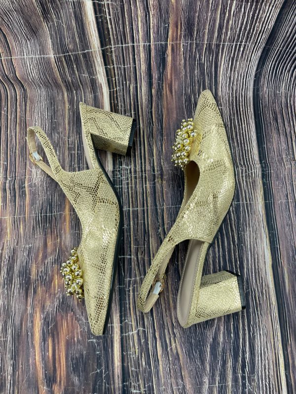 Shoes Heels Block By Clothes Mentor In Gold, Size: 10 For Cheap