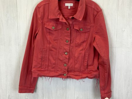 Jacket Denim By Loft In Coral, Size: L Online Sale