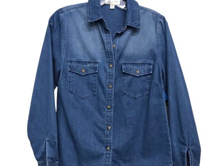 Top Ls By Cloth & Stone In Blue Denim, Size:Xs For Cheap