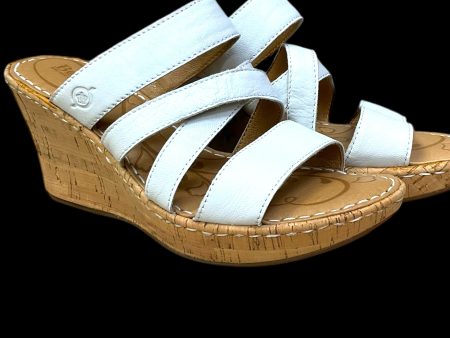 Sandals Heels Wedge By Born In White, Size: 7 Online now