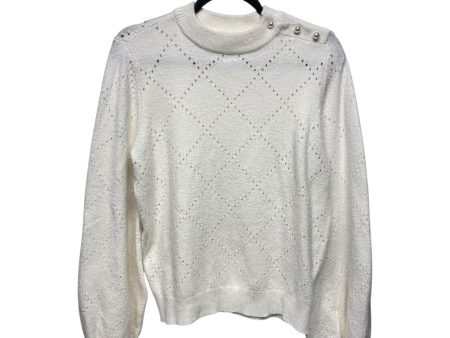 Sweater By Who What Wear In White, Size: S Sale