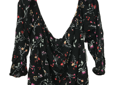 Black Top Long Sleeve By Just Fab, Size: Xl Hot on Sale