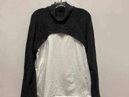 Top Long Sleeve By Zara In Grey & White, Size: M Online