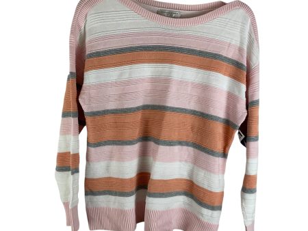 Sweater By Christopher And Banks In Orange & Pink, Size: Lp Online now