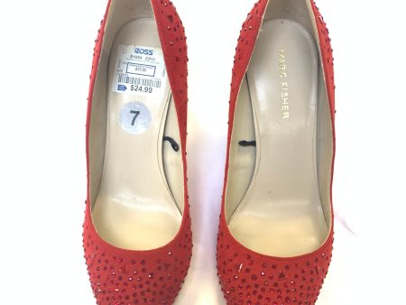 Shoes Heels Kitten By Marc Fisher In Red, Size: 7 Cheap