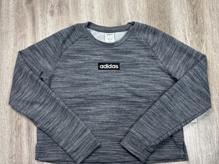 Athletic Top Long Sleeve Crewneck By Adidas In Grey, Size: M Hot on Sale