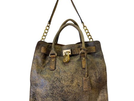 Tote Designer By Michael Kors In Brown, Size:Large For Sale