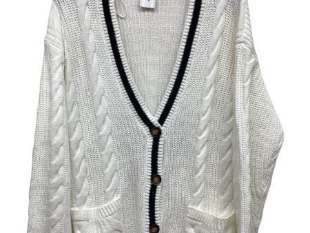 Sweater Cardigan By Love Tree In White, Size: L Sale