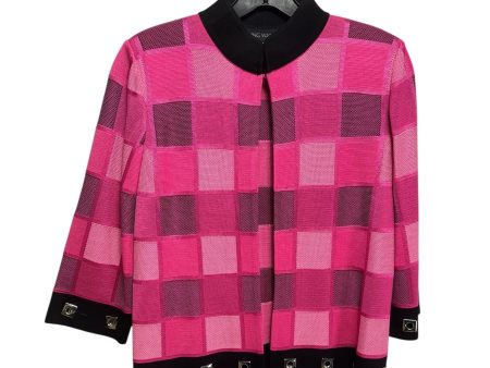 Knit Blazer By Ming Wang In Black & Pink, Size: Xs Fashion