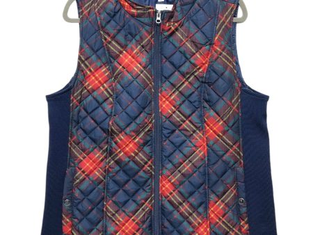 Vest Puffer & Quilted By Kim Rogers In Plaid Pattern, Size: L on Sale