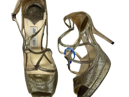 Shoes Luxury Designer By Jimmy Choo In Gold, Size: 10 Online now