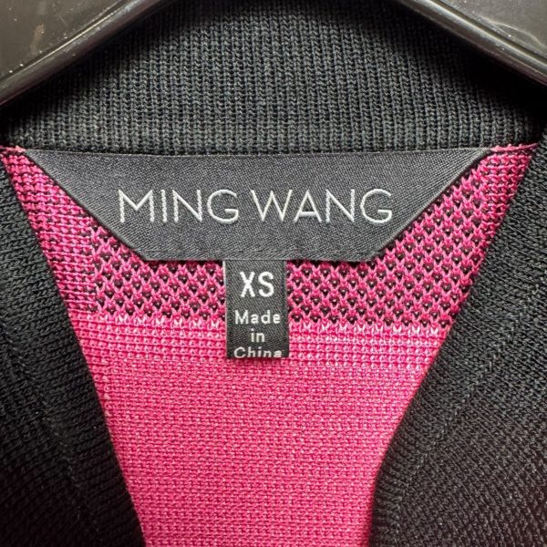 Knit Blazer By Ming Wang In Black & Pink, Size: Xs Fashion