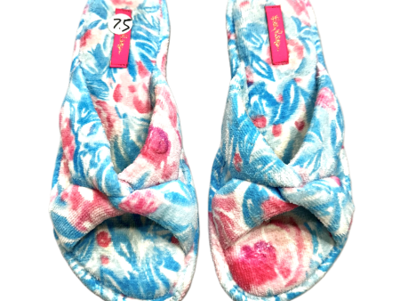 Blue & Pink Slippers Designer By Lilly Pulitzer, Size: 7.5 Cheap