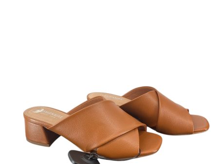 Sandals Heels Block By Cushionaire In Brown, Size: 7.5 Hot on Sale